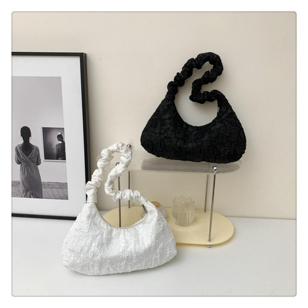 

Zipper Pleated Underarm Bag Square Shape Small Square Bag Simplicity Cloud Bag