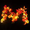 Fall Garland Maple Leaf with LED String Lights 170cm for Doorway Decorations