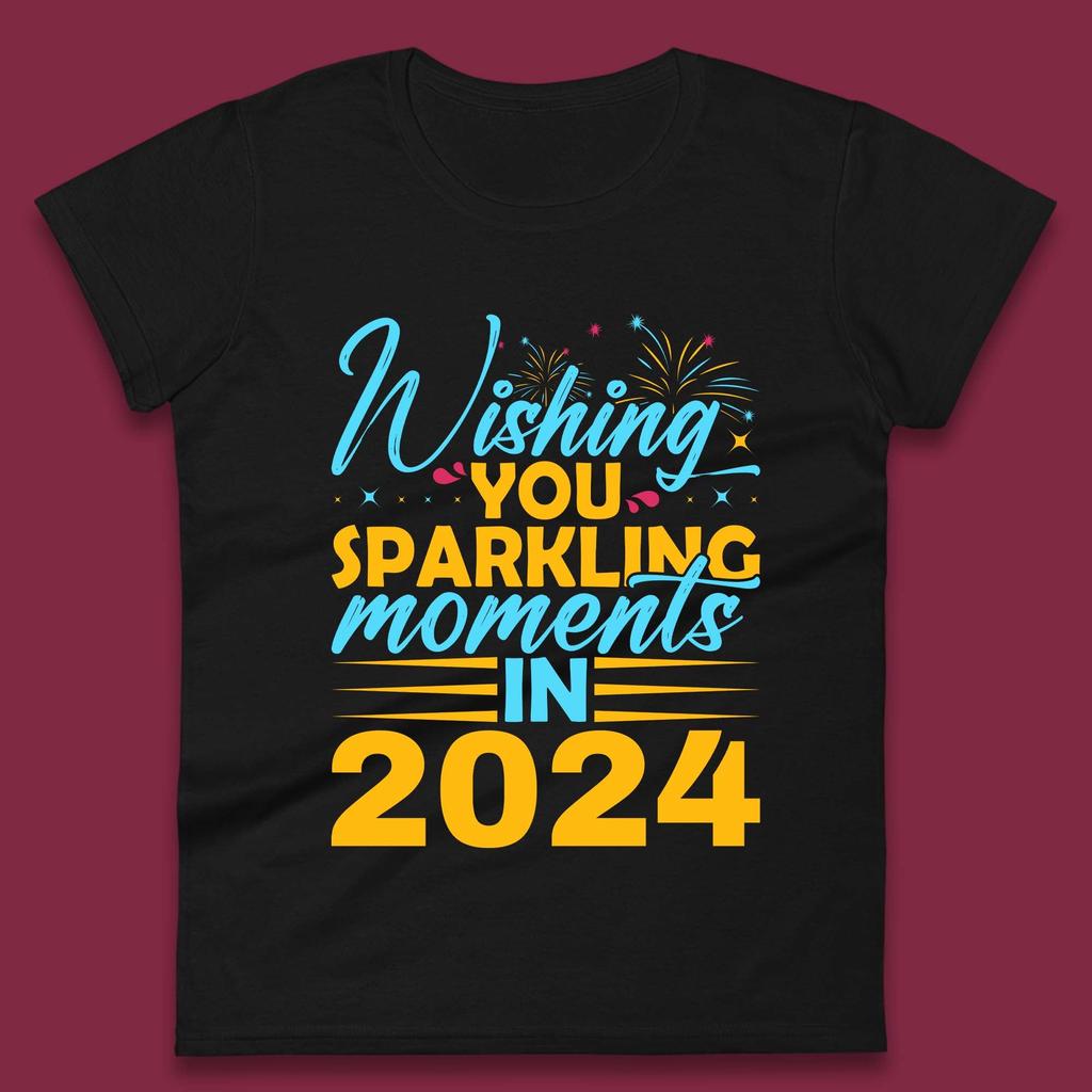 Wir wünschen Ihnen funkelnde Momente im Jahr 2024 Damen T-Shirt Herren Oberteile T-Shirts Unisex