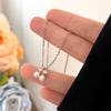 Chic Small Cherry Pendant Necklace for Women Simulated Pearl Accessories for Engagement Ceremony Zirconia Jewelry Gifts