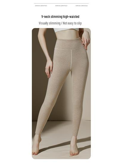 Women's High-Waisted Warm Slimming Seamless Pants for Autumn and Winter