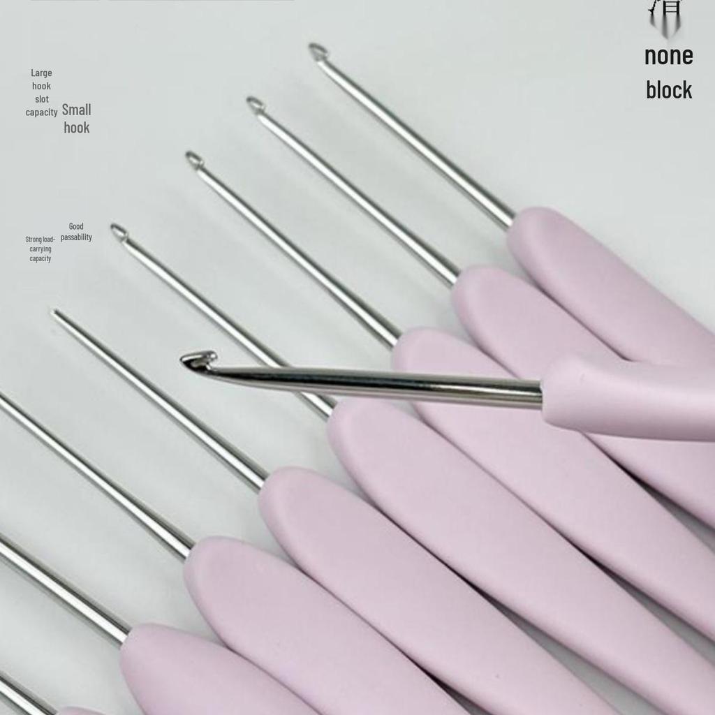 Elegant Pink-Purple Resin Soft Grip Crochet Hook for Handmade Knitting and Wool Circular Needle Projects