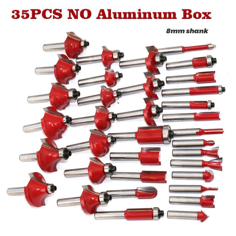 Set de freză din carbură de tungsten cu tijă de 6 mm și 8 mm, 35 buc. Cuțit de tăiere pentru prelucrarea lemnului, frezare