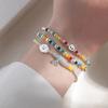 Rainbow Bear Love Beaded Pendants Bracelet for Women Y2K Elegant Trendy Handmade Bead Chain Party Jewelry Gifts