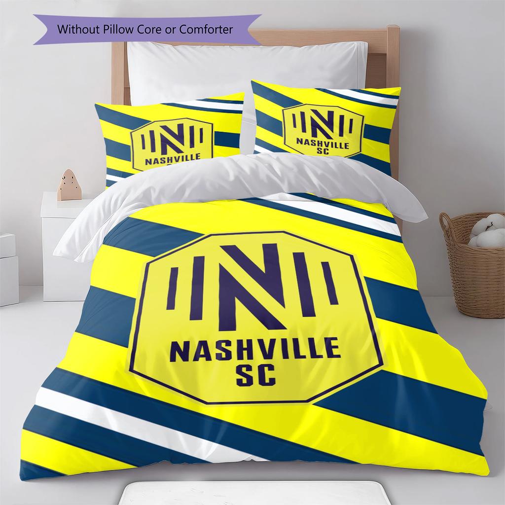 Nashville SC Pattern Bedding Set Quilt Cover Pillowcase Home Decor Gift (1 * duvet cover + 2 * pillowcase, without core)