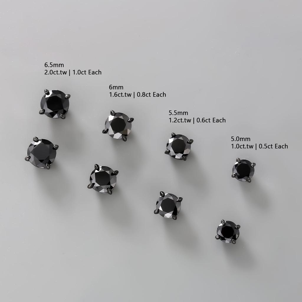 KRKC Moissanite 925 Hypoallergenic Moissanite For Both Birthday Day GRA Certification Card Earrings, Women's/Men's Earrings, Silver, Diamond, Jewelry,