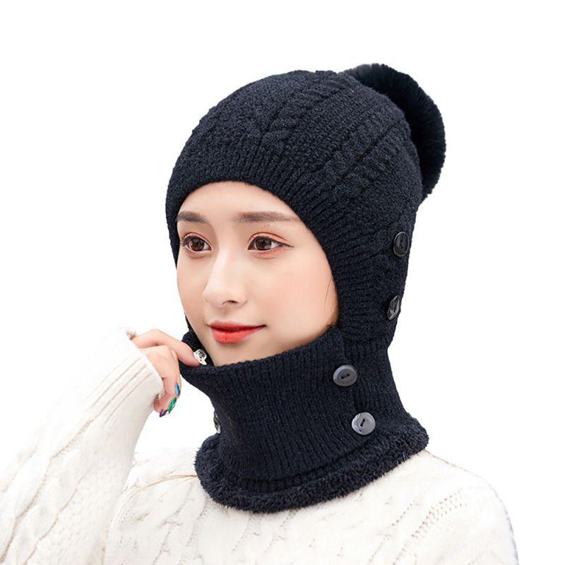 Scarf Pompoms Winter Hats 