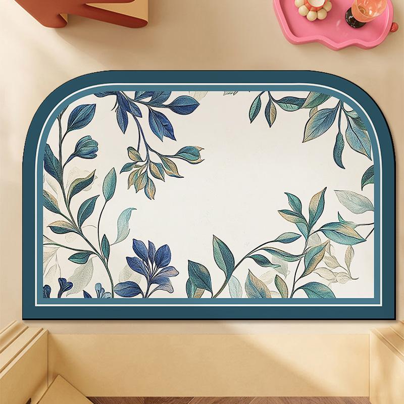 Flower Toilet Diatom Mud Household Absorbent Foot Mat Mat Toilet Mat Wash Water Room Mat Absorbent Non-slip