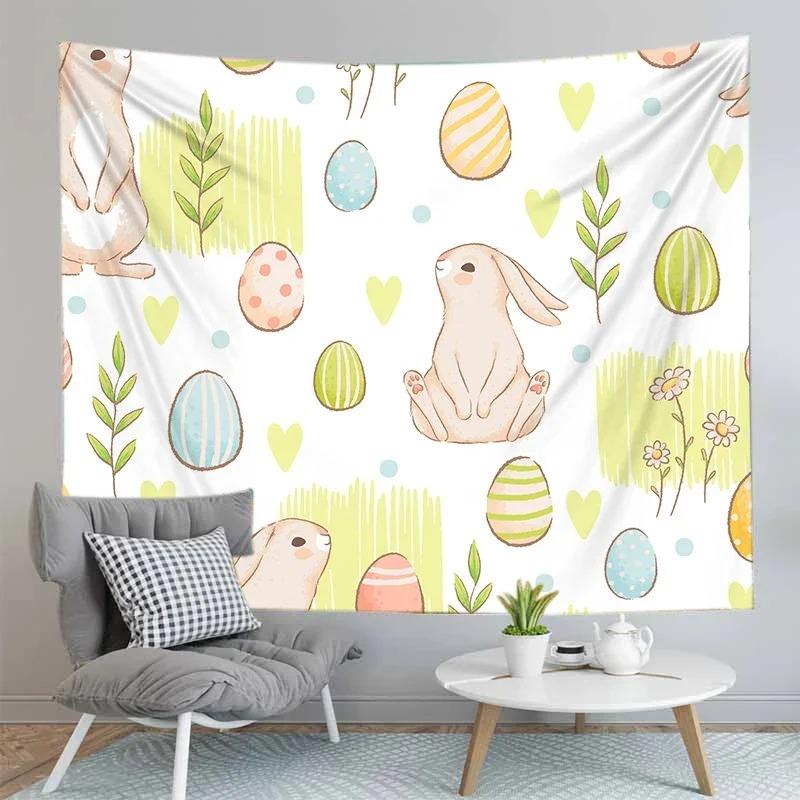 Cute Rabbit Pattern Tapestry Office Living Room Tapestry Home Wall Decoration Tapestry