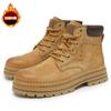 Rhubarb Boots Martin Boots Spring and Autumn Men's Leather Boots 2025 New Heightening Thick-soled Tooling Short Boots