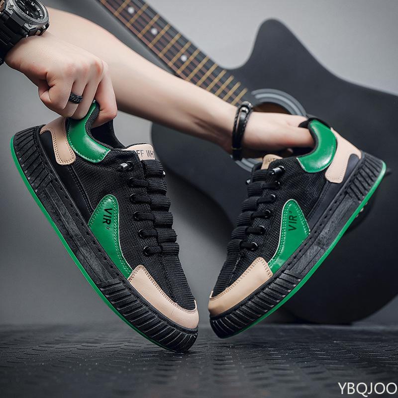 Spring Men's New Breathable Canvas Trendy Versatile Sports and Leisure Board Shoes Anti Slip Thick Soled Vulcanized Men's Shoes