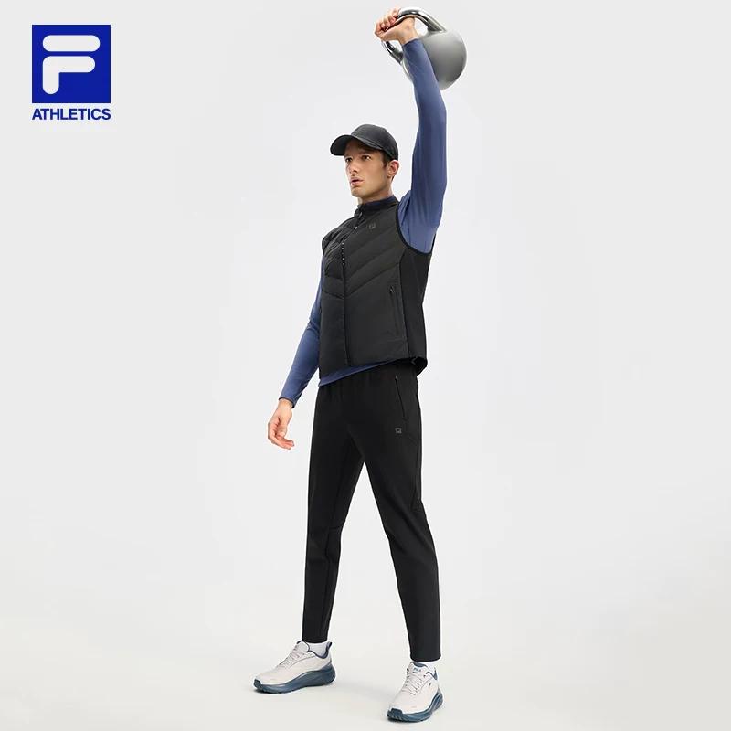 Fila Fitness Fashion Simple Warm Down Vest Men Vest Deep-Black A11M441903FBK