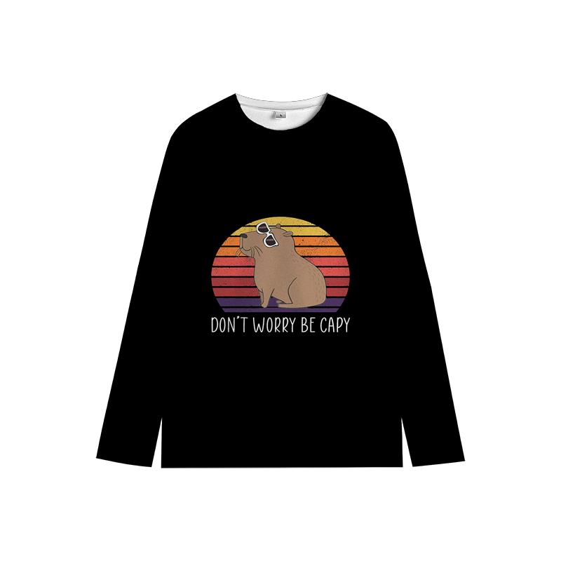 Capybara Kids Crewneck Sweatshirt My Spirit Animal Soft Cartoon Print Comfy Unisex Casual Wear for Boys & Girls