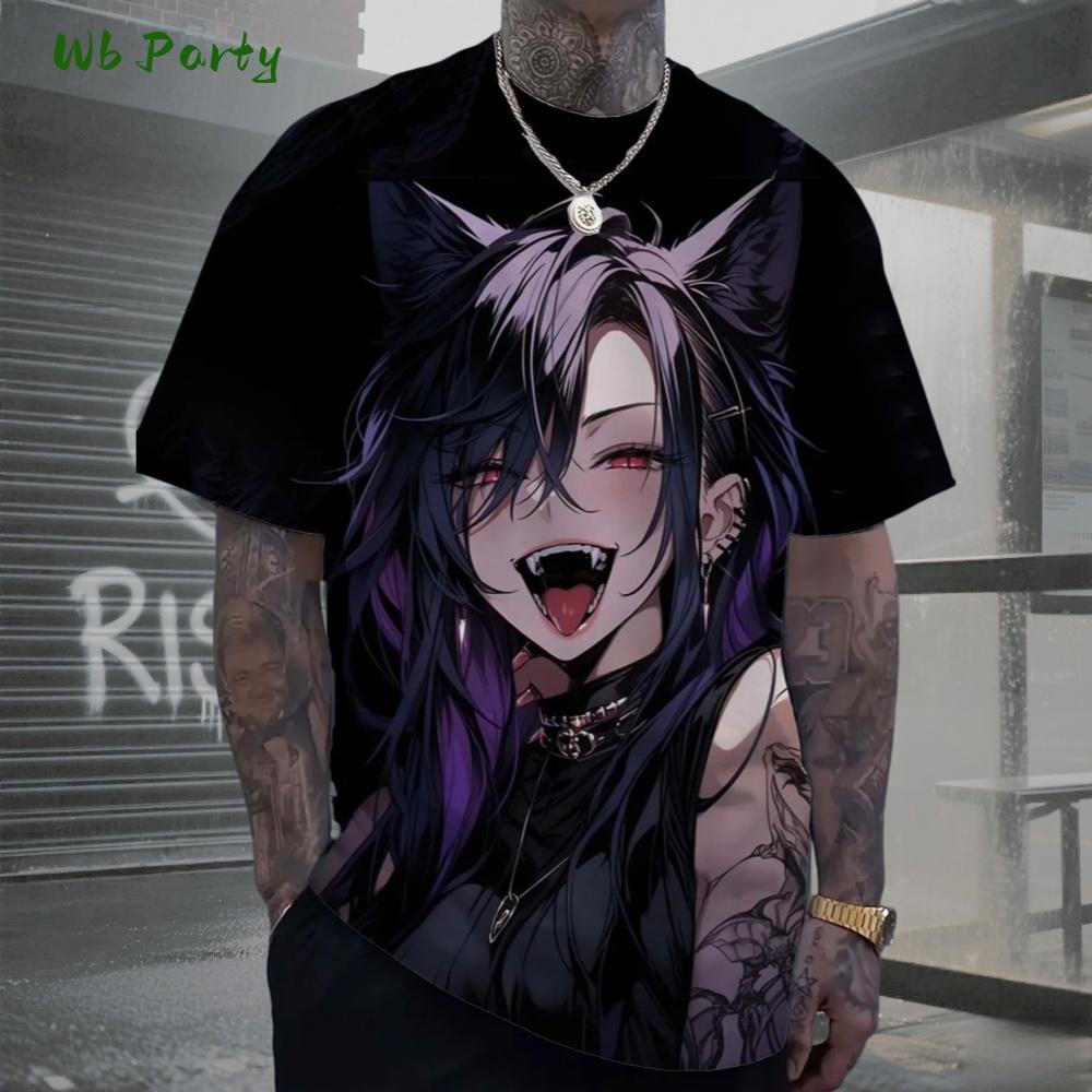 Men s summer top short sleeved 3D printed T-shirt 2XS