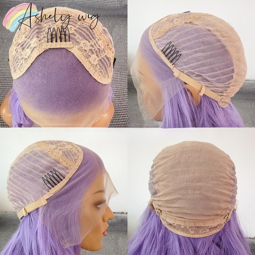 Purple Wig for Women Cosplay Wig 26inch Long Straight Hair Wigs 13*4 Synthetic Lace Wigs Natural Hairline for Daily Use