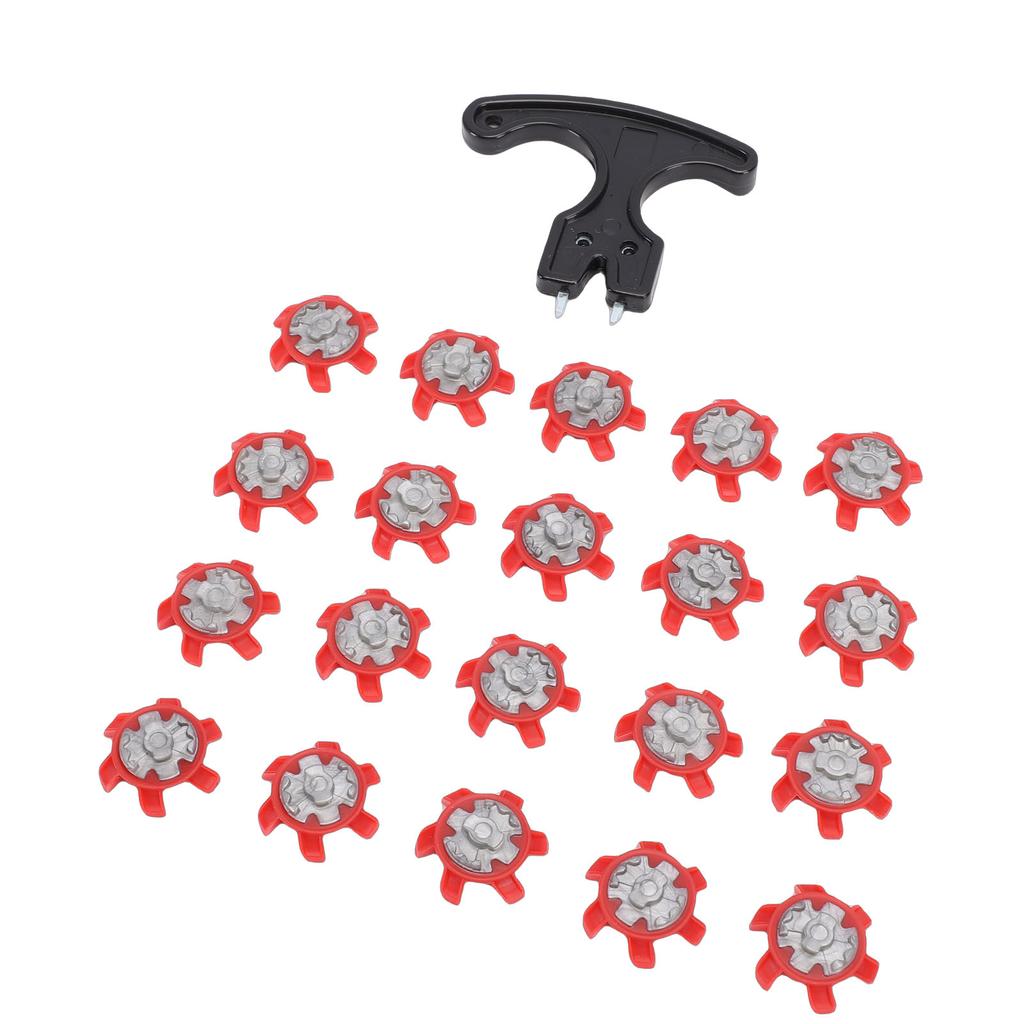 20PCS Replacement Shoe Cleats and 1 Removal Spanner Non Slip Shoe Spikes for Outdoor Use Black