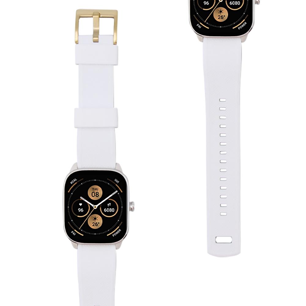 ERBORD Universal Silicone Strap 20mm, Dual Color, White / Black / Gold Buckle