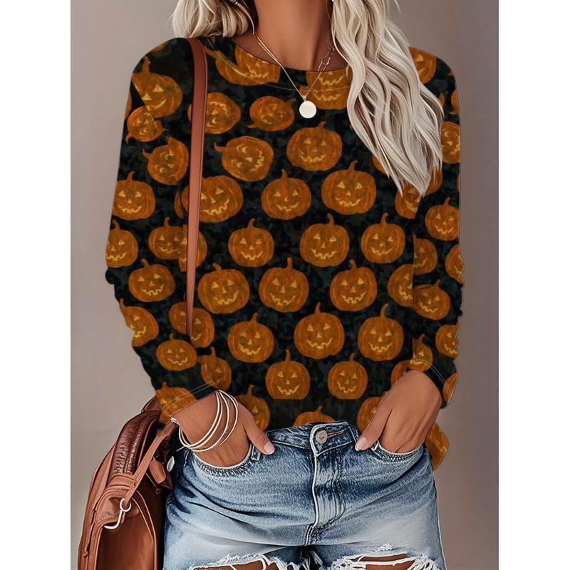 Womens Long Sleeve Crew Neck T-Shirt With 3D Flamingo Print Soft Milk Silk Fabric Loose Fit Casual 2025
