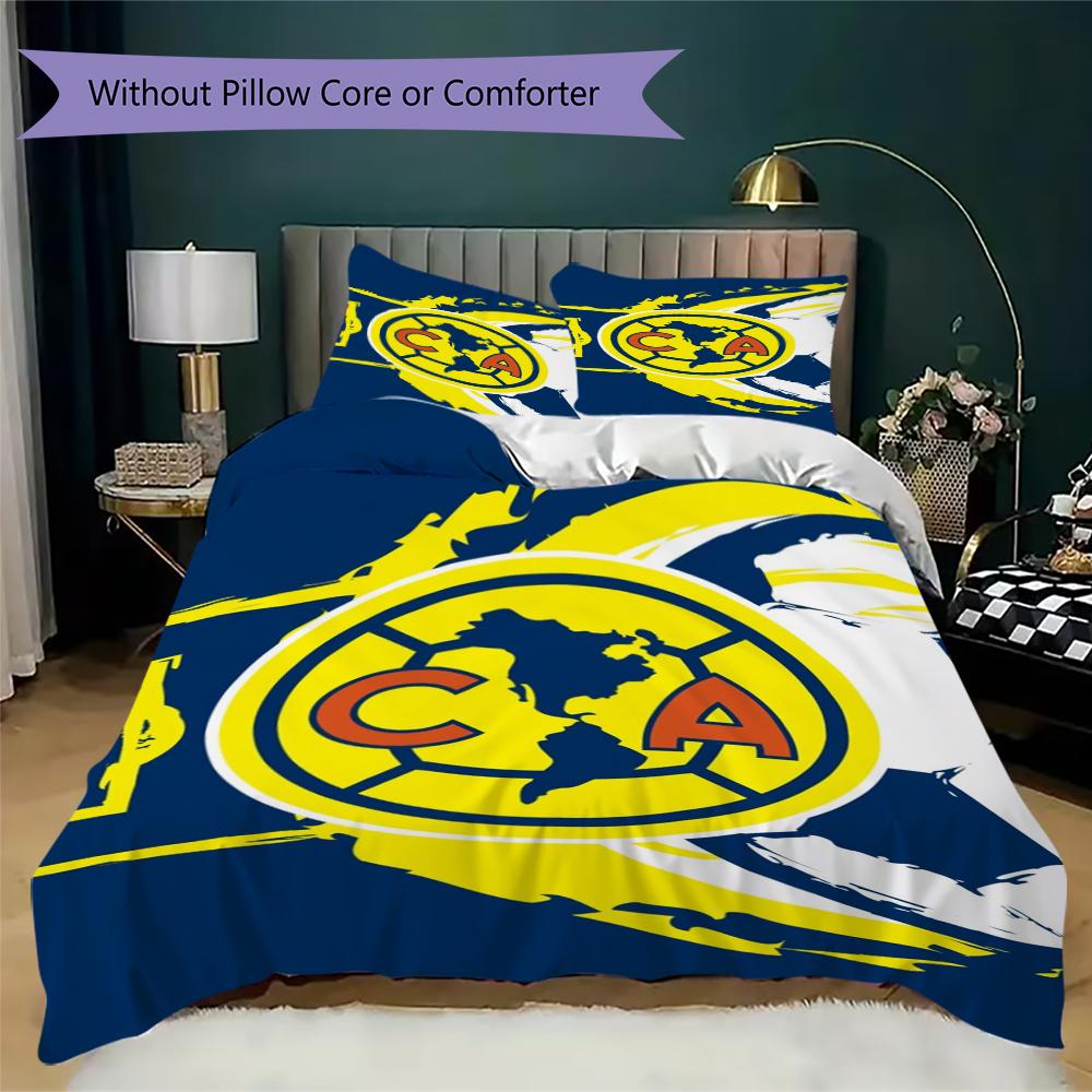 American Soccer Clubs Pattern Bedding uilt Set uilt Cover Pillowcase Home Decoration Birthday Gift (1 * duvet cover + 2 * pillowcase without core)05