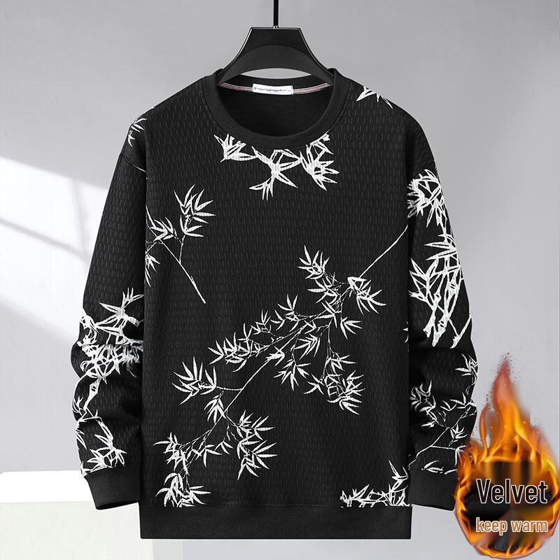 

Men s Plus Size Velvet Thickened Sweatshirt - Autumn/Winter Loose Fit, Round Neck, Long Sleeve, 350 Jin 10XL (291-310 jin)