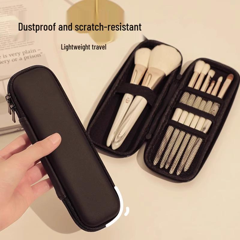 Reise-Make-up-Pinsel-Tasche mit großer Kapazität - Tragbares 2025 Etui für Lidschatten, Puderpinsel und Stifte.
