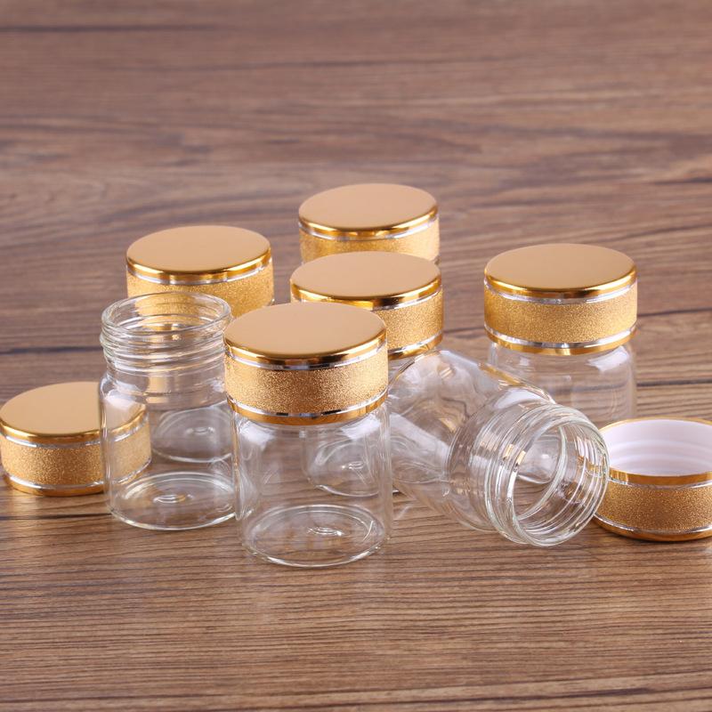 24 Pieces 15ml 30*40mm Glass Bottles with Golden Frosted Caps Transparent Glass Perfume Bottle Spice Bottles Spice Jars