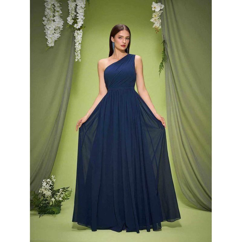 

Elegant Evening Dresses for Foreign Trade and Cross-Border Sales, Suitable for Art Exams, Performances, Banquets, and Parties Navy Blue S