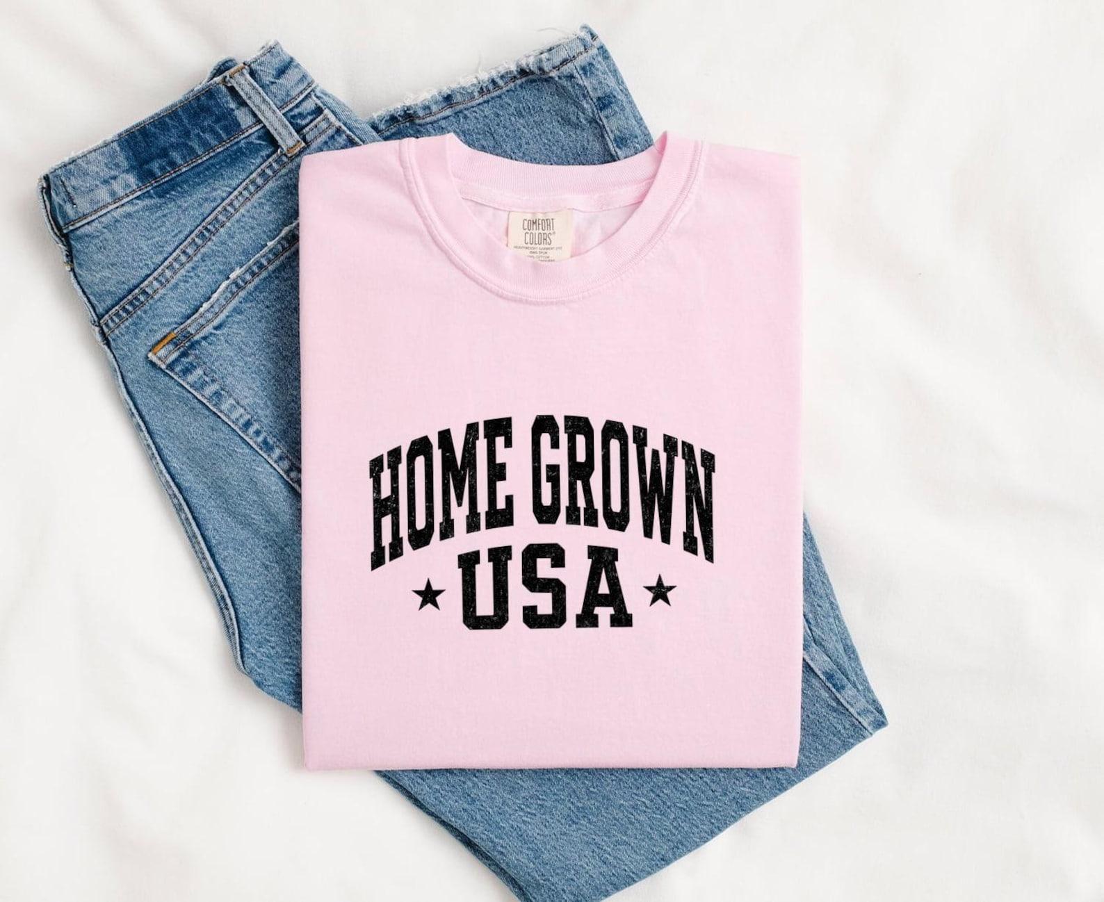 Vintage Usa Text Shirt America Patriotic Gift Women Distressed Tee Usa Typography T-Shirt American Enthusiast Vintage Tshirt Star Spangled S