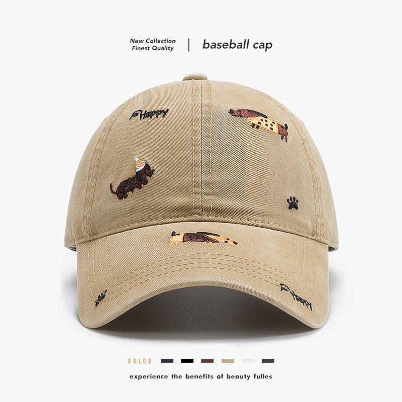 Tierstickerei Baumwoll-Baseballkappe Für Outdoor-Reisen Sonnenschutz