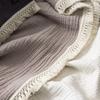 [Blanket/Throw] Stylish Gauze Blanket In Muted Colors with Cute Fringe. Perfect for Children. 100% Cotton, 4-ply Gauze, 100x130cm, Pink Beige.