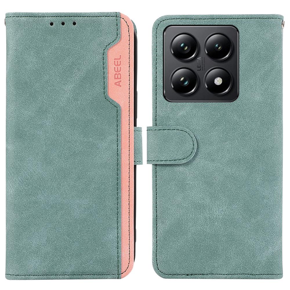 ABEEL Pro Xiaomi 14T Pouzdro Barvené Kožené Vyklápěcí Kryt na Telefon s RFID Blokováním