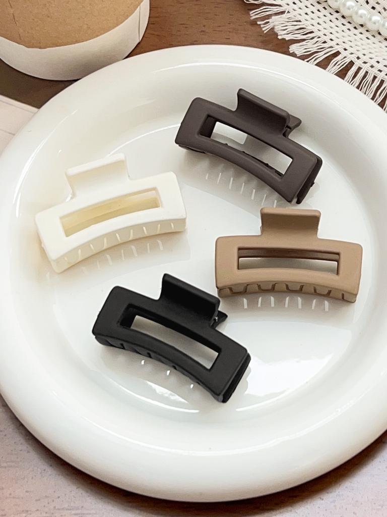4 PCS Hair Claw Clips, Square Hair Clip for Women Girls, 1.8‘’ Neutral Colors Rectangular Claw for Thick Thin Hair, Small Matte