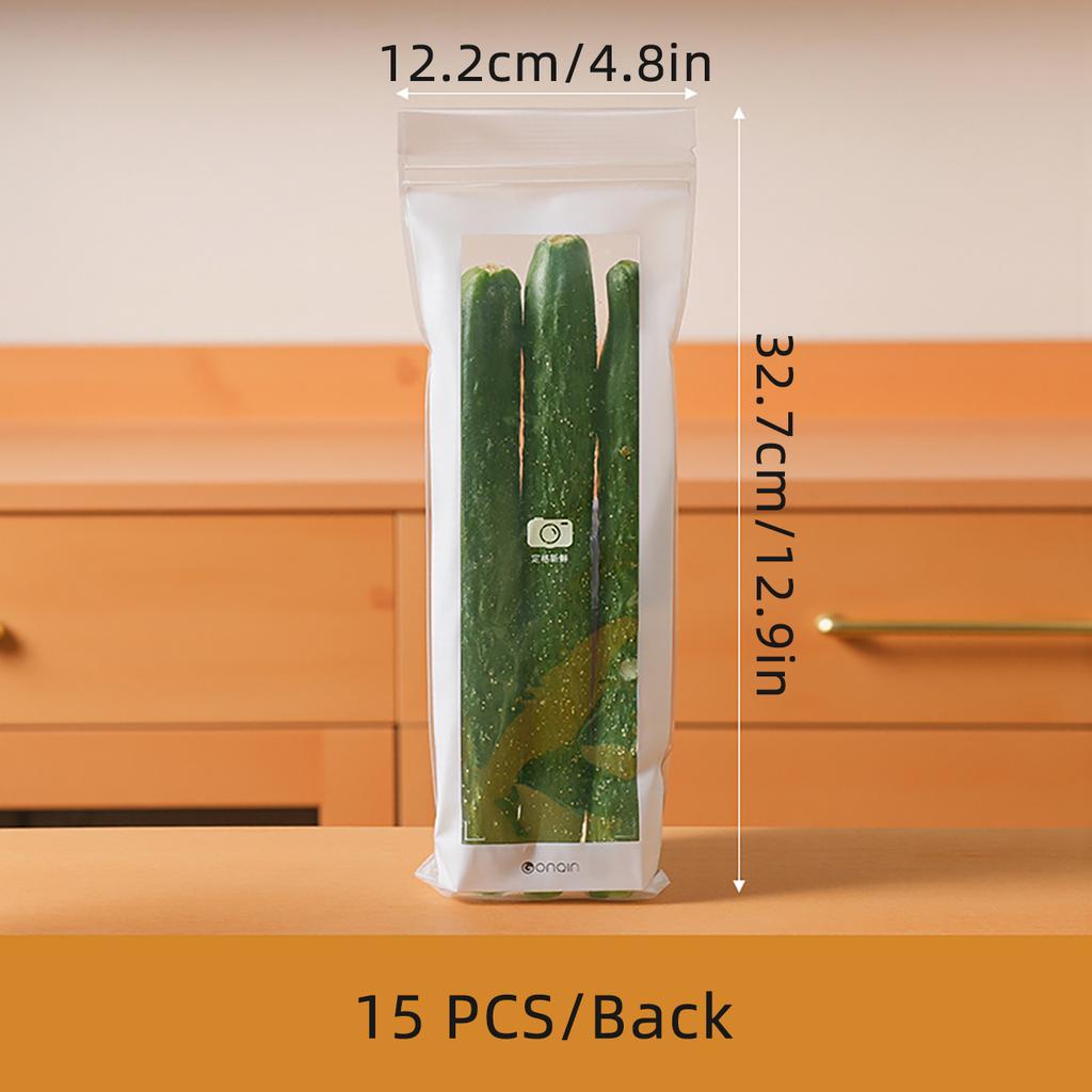 50/15Pcs Long Strip Food Sealing Bags Thickened Food Fresh-keeping Storage Bag Reusable Refrigerator Packaging Organizer Bags