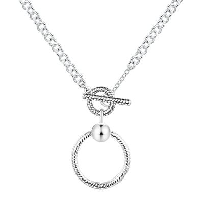 2022 Νέα Στιγμιότυπα O Κρεμαστό Κολιέ T-bar Collier Femme 925 Ασήμι Στερλίνας Κολιέ με Κρίκους για Γυναίκες Κοσμήματα Colares