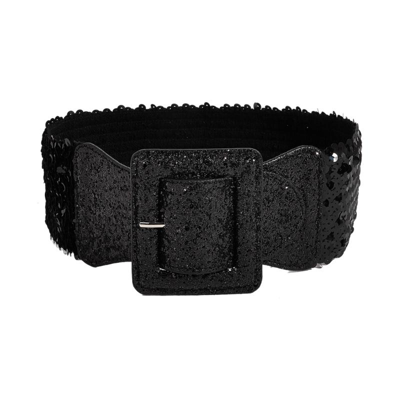 

Girls Trendy Waist Belt Glitter Buckle Costume Underbust Sparkly Waist Body Jewelry for Party Jeans Belt Cowboy Chain чорний