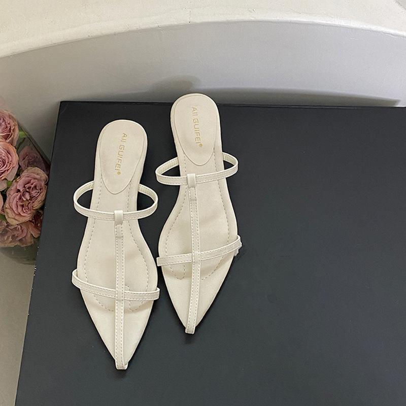 Evening wind silver thick-bottomed wedge cross slippers for women to wear 2025 new summer French holiday cool slippers