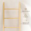 Bamboo Towel Rack with Laundry Basket, Ladder Rack, 43 x 35 x 133 cm, Cream