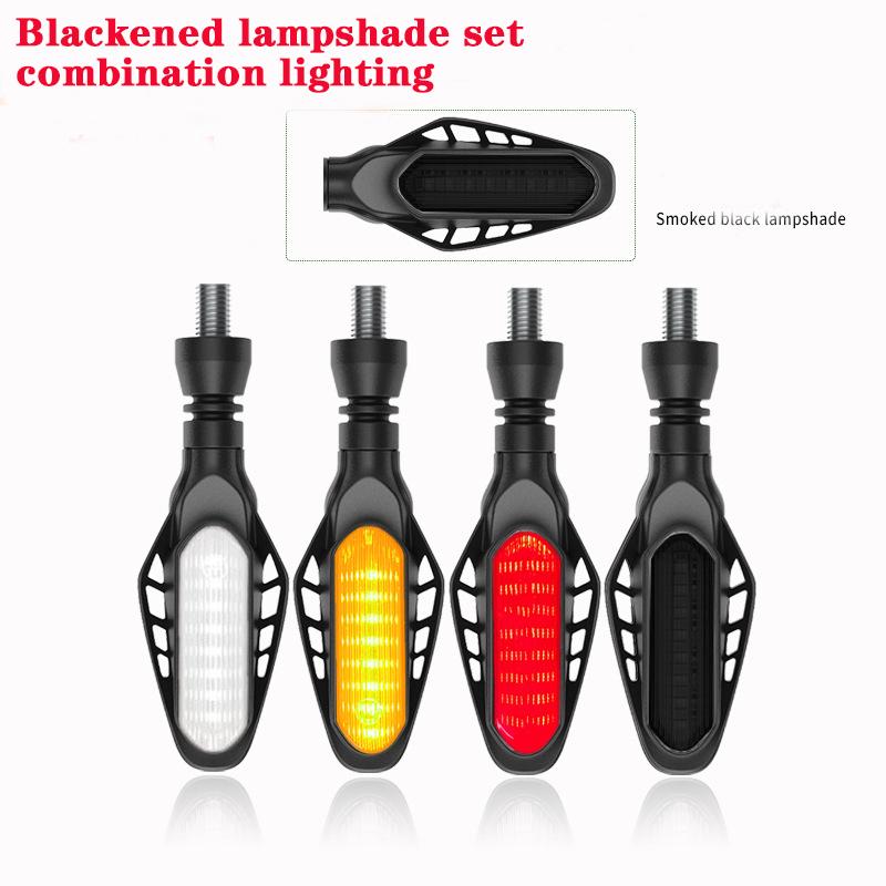 Motorcycle LED Signal Lights 16LED Motorcycle Directional Indicator Turn Signal DRL Light Flowing Taillight Daytime Running Lamp