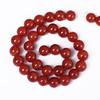 Ágatas Rojas Piedra Cuentas Redondas Naturales Hebra de 15" Cuentas Espaciadoras Sueltas Lisas 4/6/8/10/12mm para Fabricación de Joyas DIY Accesorios para Pulseras