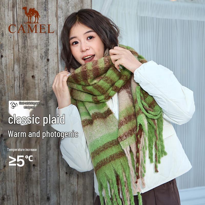 Camel Solid Color Versatile Winter Scarf & Shawl