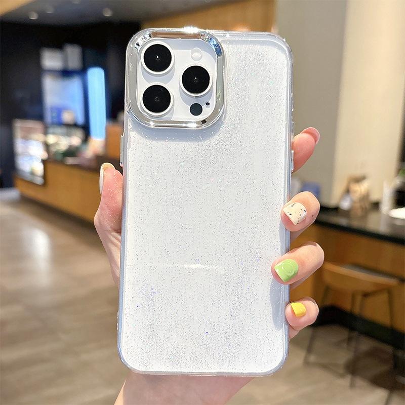 Drip Glitter Sequin Phone Case For Iphone17Promax Light Luxury Apple 16Plus Transparent Simple 14