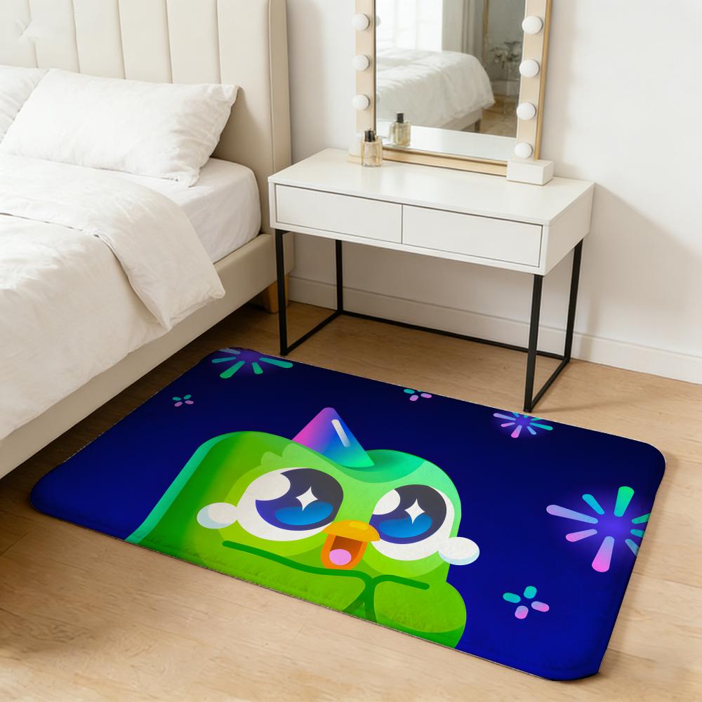 app D-Duolingo Floor Mat Flannel Door Mat Non-Slip Absorbent Washable Indoor Home Rug