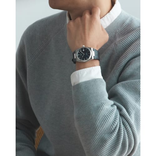 Tissot PRX Men's Watch with Leather Strap and Black Dial, Officially Imported, Model T1374071605100