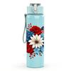 1PC Red White Floral Wreath Art 750ml Color Plastic Sports Water Bottle Leakproof Flip Straw Lid Suitable for Sports Office Home Use