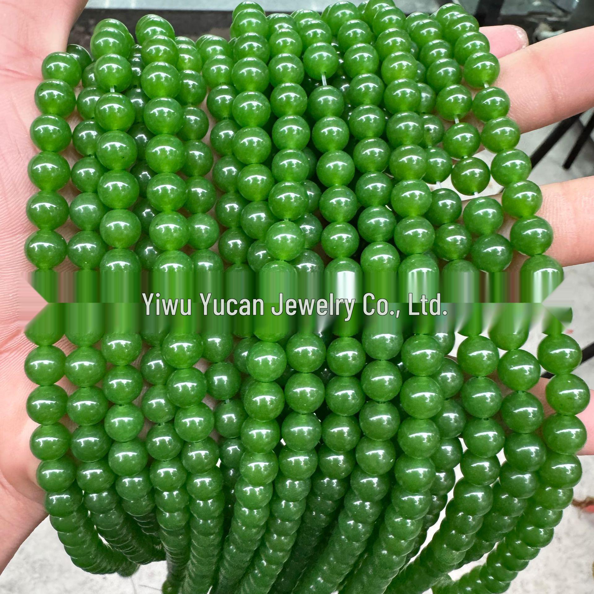 Red Agate and Olive Green Hetian Chalcedony Semi-Finished Loose Beads 6mm (~60 beads) strand