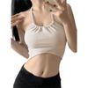 Stripes Halterneck Yoga Clothes Sling Tops Sexy Bandeau