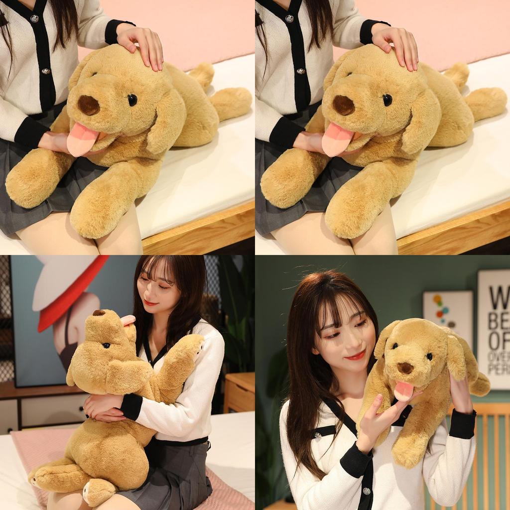 Plush Labrador Dog Toy With Prone Posture Design For Children And Sleep Comfort