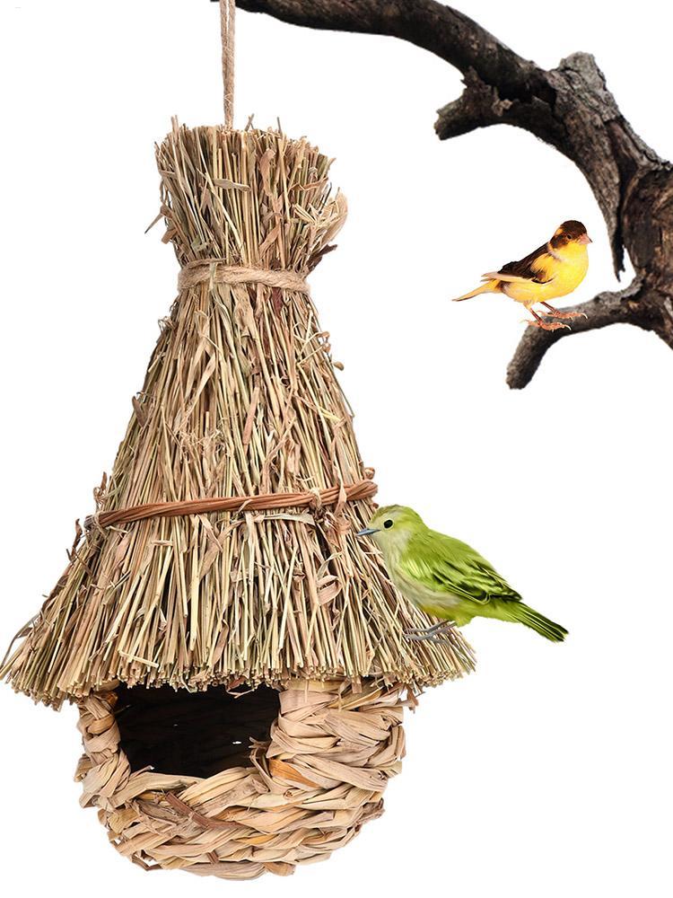 Creative handmade birdcage, grass woven bird nest  Finch Bird House for Garden Decoration Exquisite Outdoor Decors for Garden