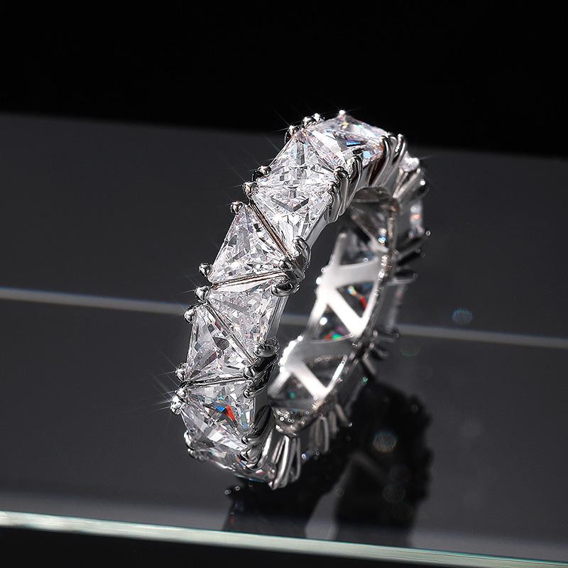 Fashion Women's Crystal Rings for Party Full Shiny Zirconia Wedding Finger Ring Engagement Ceremony Accessories Jewelry