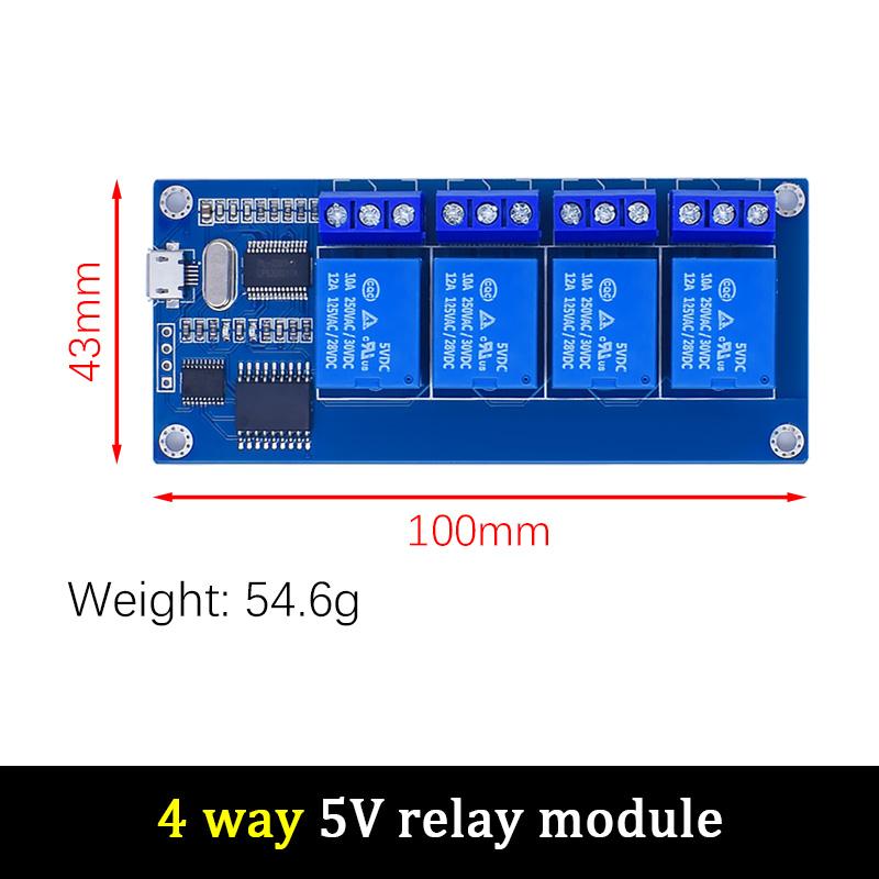 LIZAO 2/4/8 Channel USB Relay Module DC5V Micro USB Interface Relay Output Board with Working Indicator Light